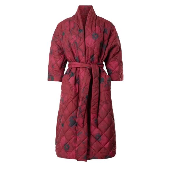 Hutch Mason Floral Short Sleeve Coat in Red Floral, Size L - Picture 1 of 8